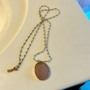 Native gem druszy necklace